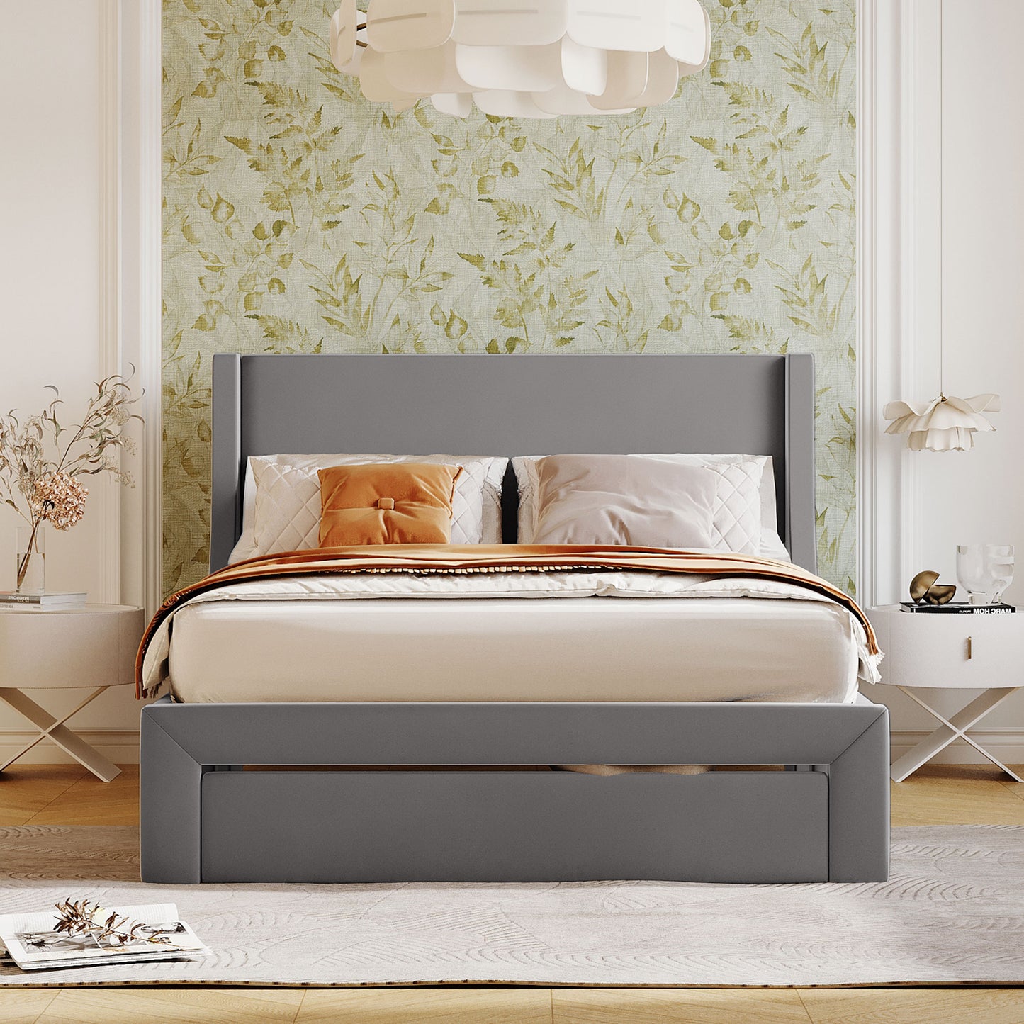 Legahome Queen Storage Bed Frame with A Big Drawer, LJC