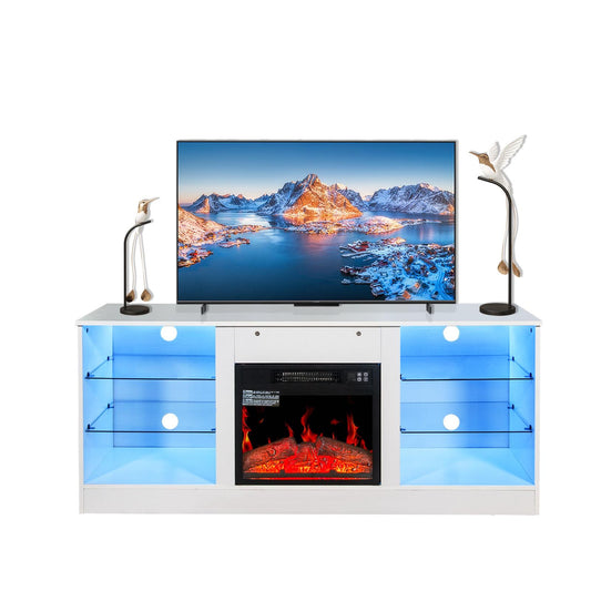 LegaHome TV Stand with Fireplace for 62 Inch TV