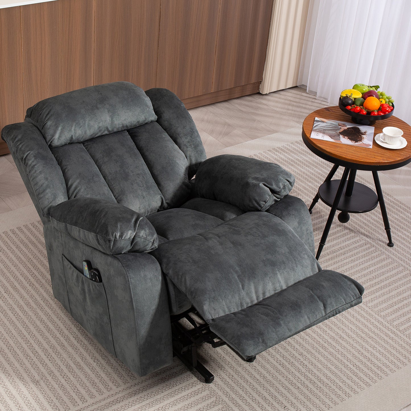 Lift Chairs for Elderly, 23in Oversized Lift Recliners 330b Capacity, Power Lift Recliner Chair for Living Room, Heavy-Duty Theater Recliner Sofa, with Massage and Heat Function, Brown