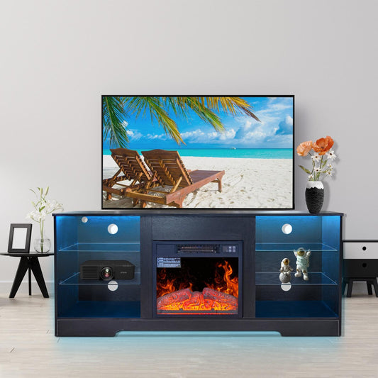 LegaHome TV Stand with Fireplace for 62 Inch TV