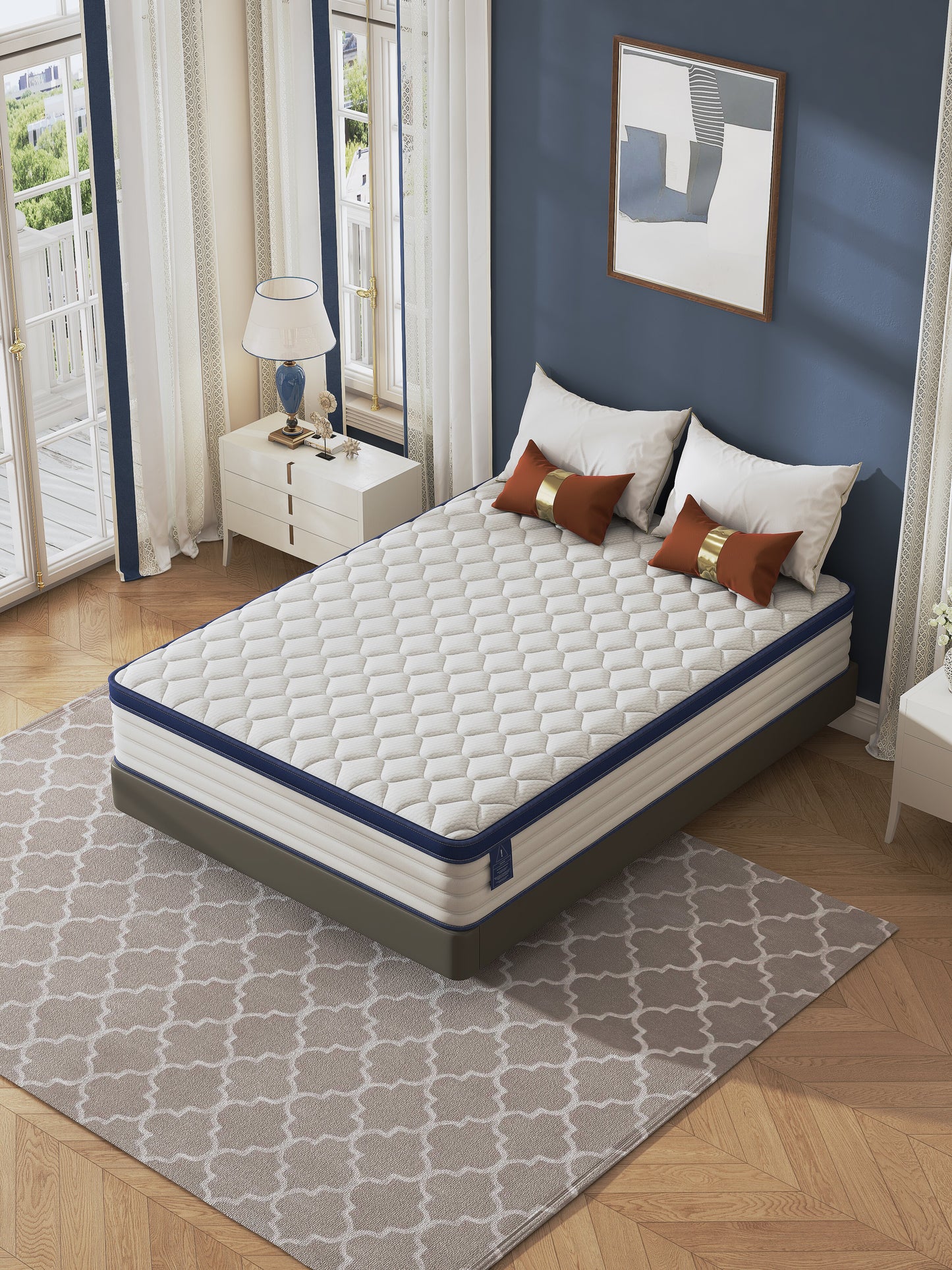 12in Hybrid Mattress in a Box, LEGAHOME Queen Size Gel Memory Foam Mattress with Individually Pocketed Coils, Cooling Queen Mattress for Adults Kids, Medium Firm, Pressure Relief, CertiPUR-US