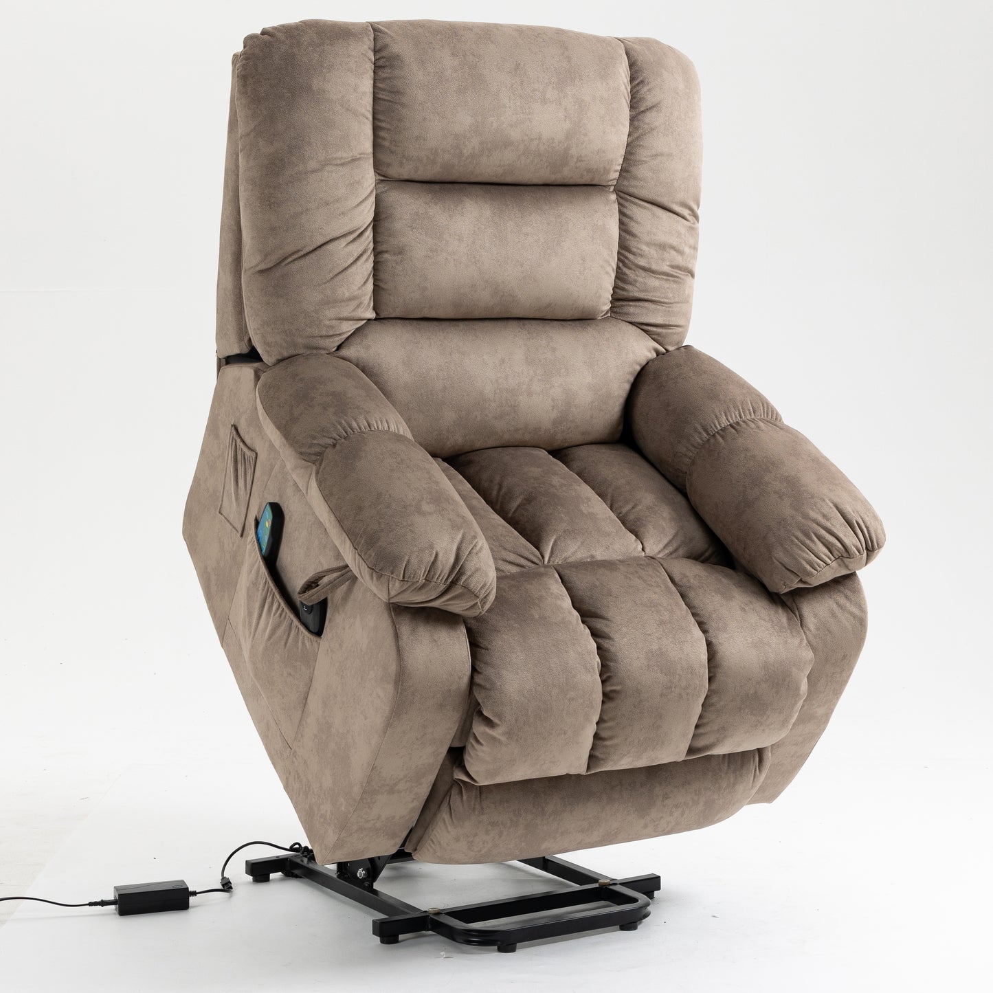 Lift Chairs for Elderly, 23in Oversized Lift Recliners 330b Capacity, Power Lift Recliner Chair for Living Room, Heavy-Duty Theater Recliner Sofa, with Massage and Heat Function, Brown