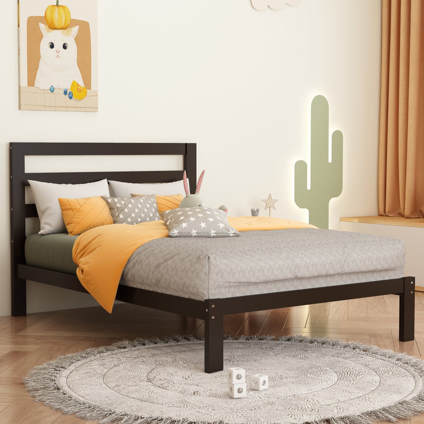 LegaHome Twin Bed Frame with Headboard