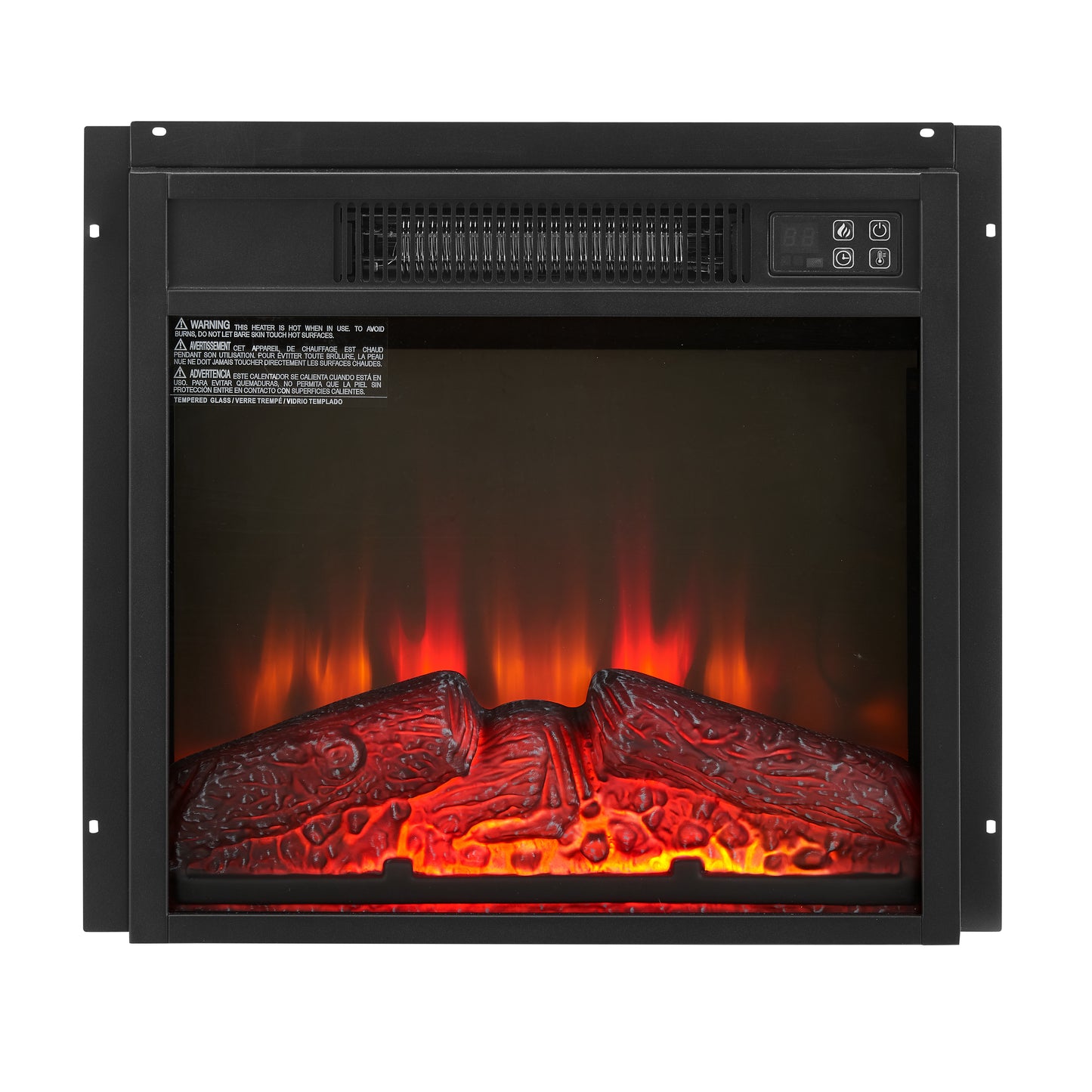 Electric Fireplace Insert, Wall Recessed Electric Fireplace, Legahome Fireplace Heater with Log Set Realistic Flame, Remote Control, Adjustable Flame and Temperature, Overheat Protection, 1400W