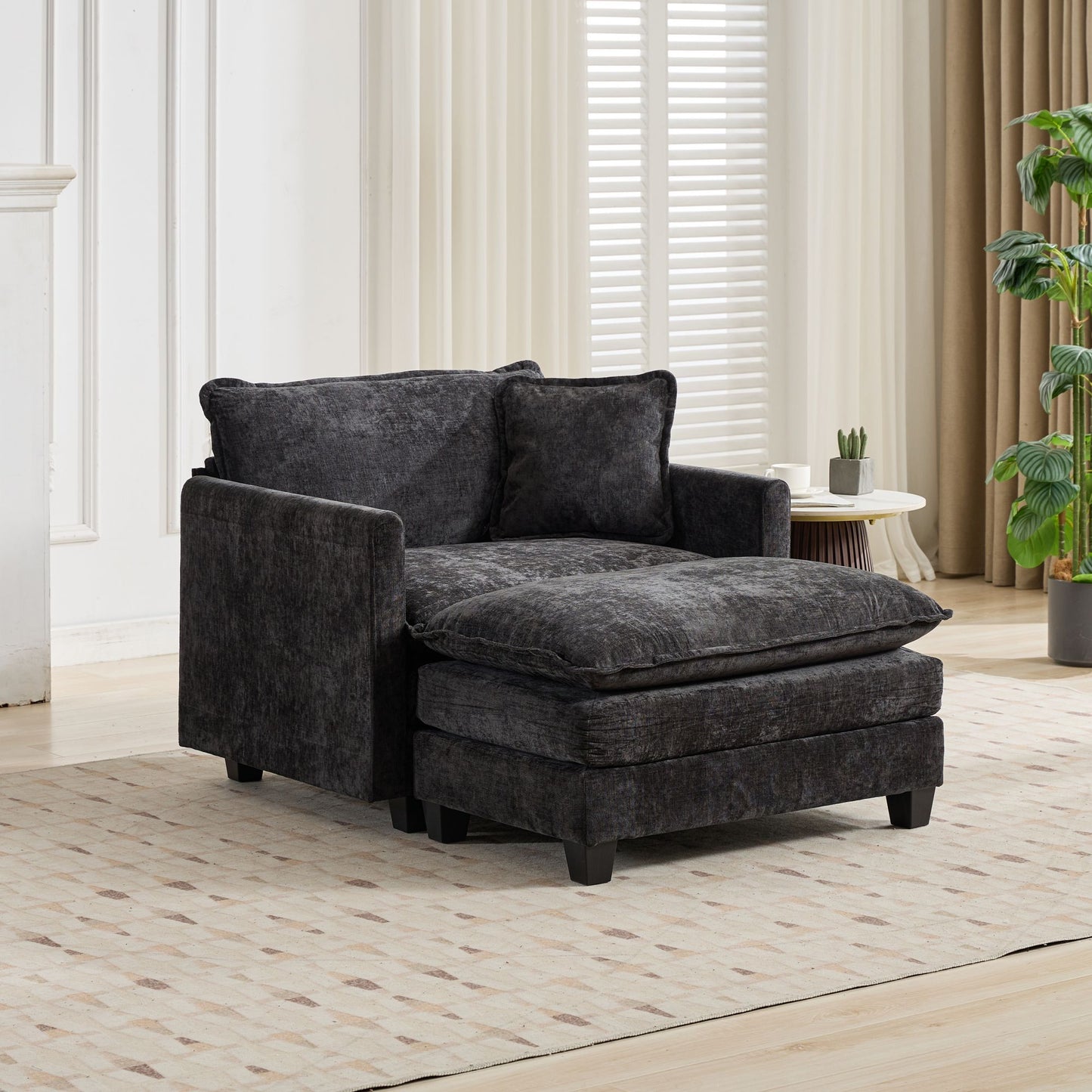 LEGAHOME Accent Chair with Ottoman