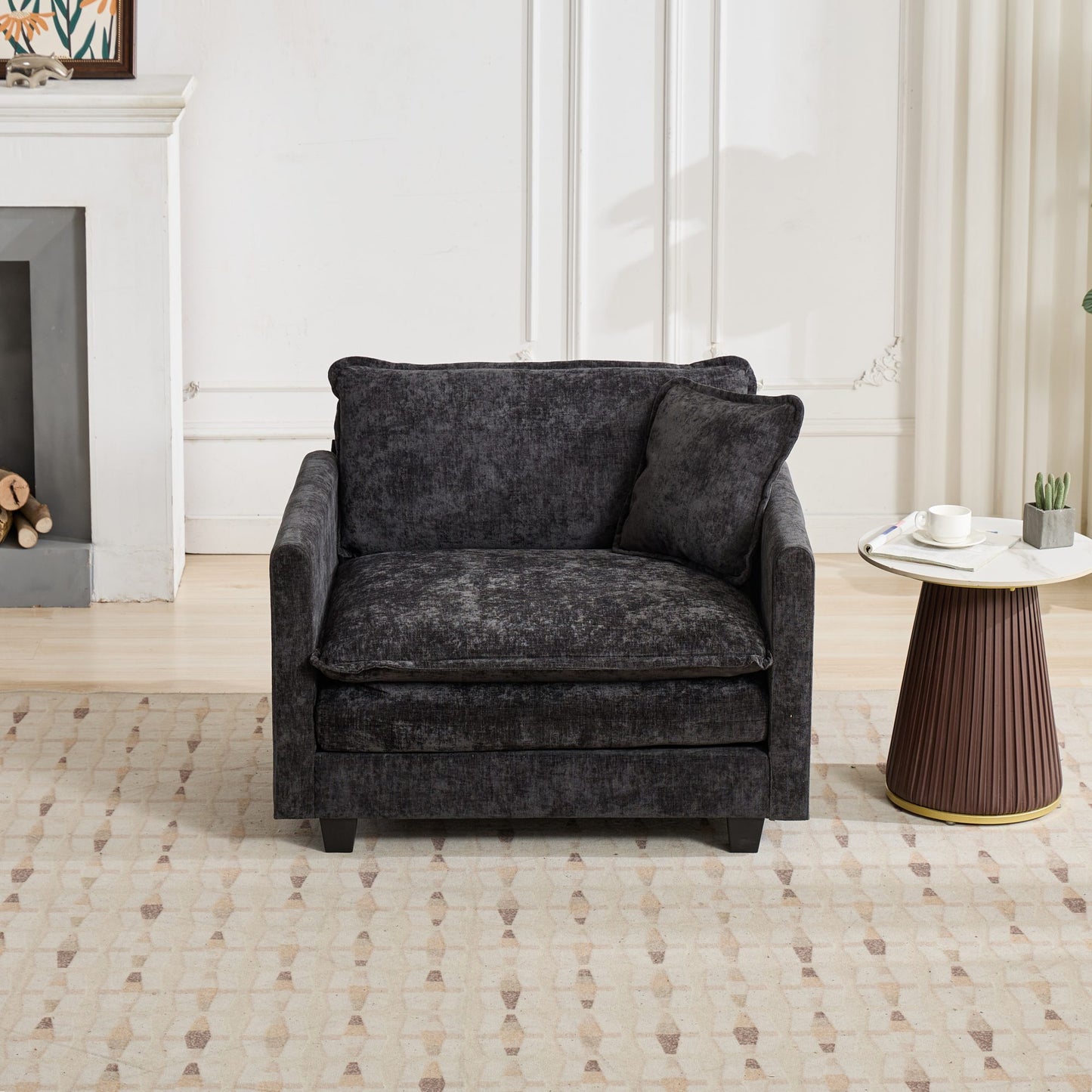LEGAHOME Accent Chair with a Backrest Pillow