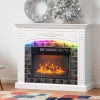 Electric Fireplace with Panel, 23'' Freestanding Fireplace Heater with Adjustable Flame, TV Stand for 42 inch TV, Living Room Bedroom, 1400W