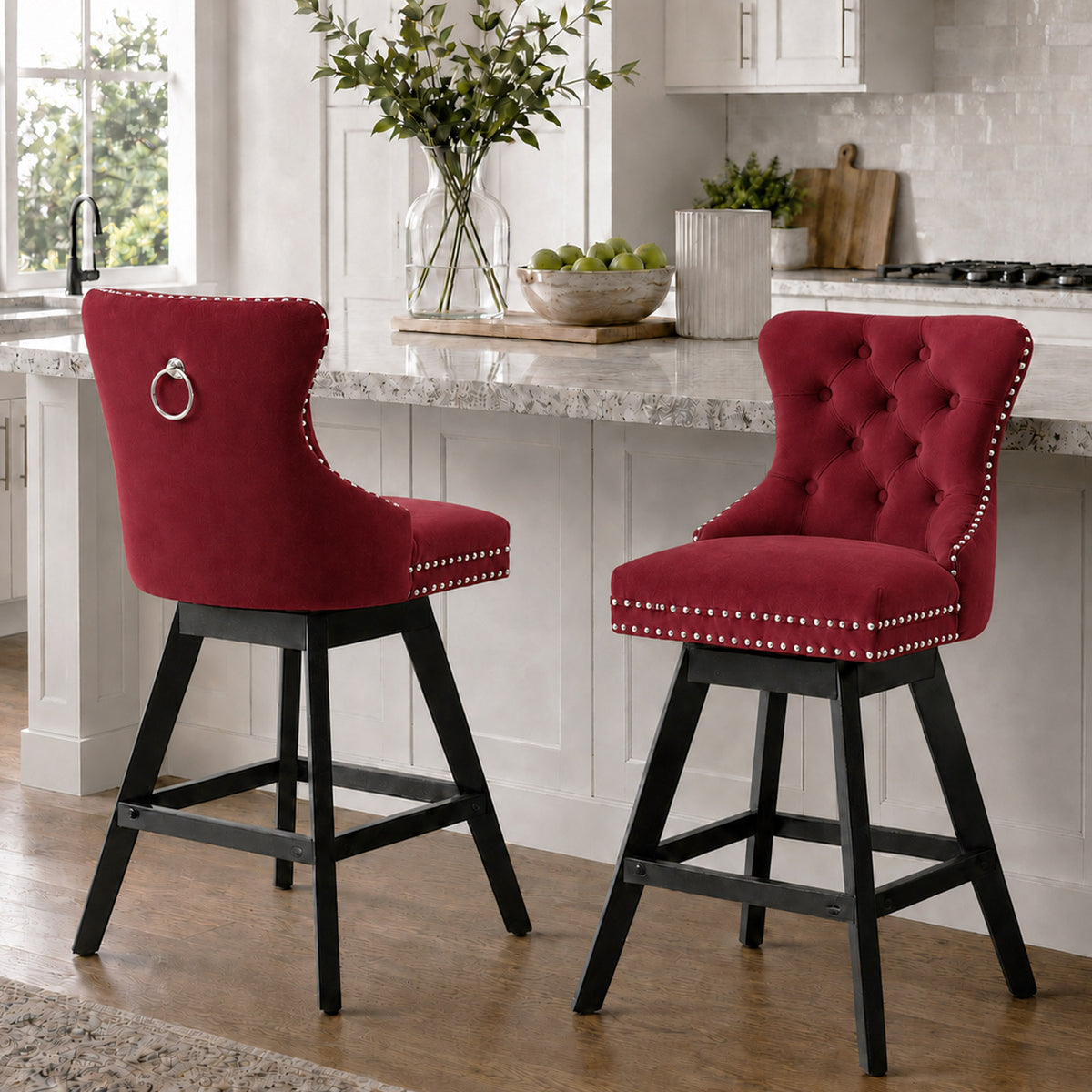 LegaHome Swivel Bar Stools Set of 2