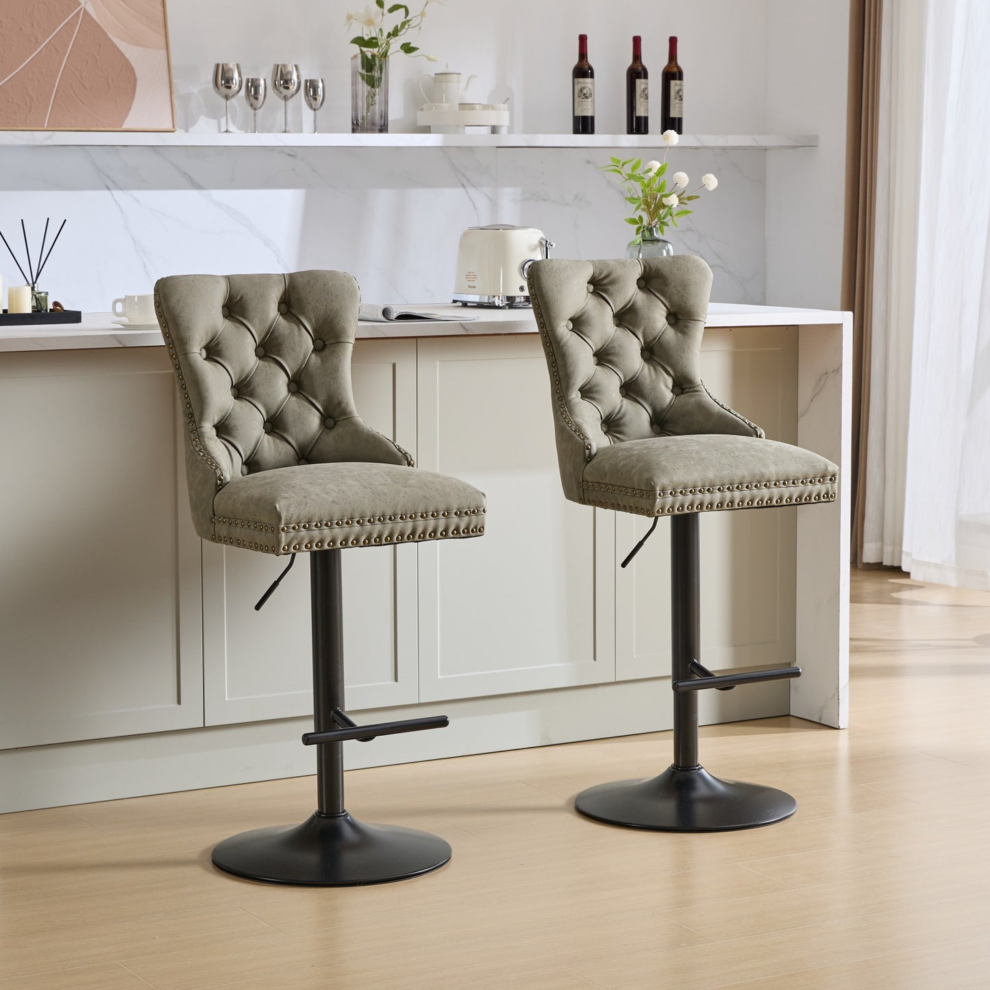 LEGAHOME Adjustable Bar Stools Set of 2