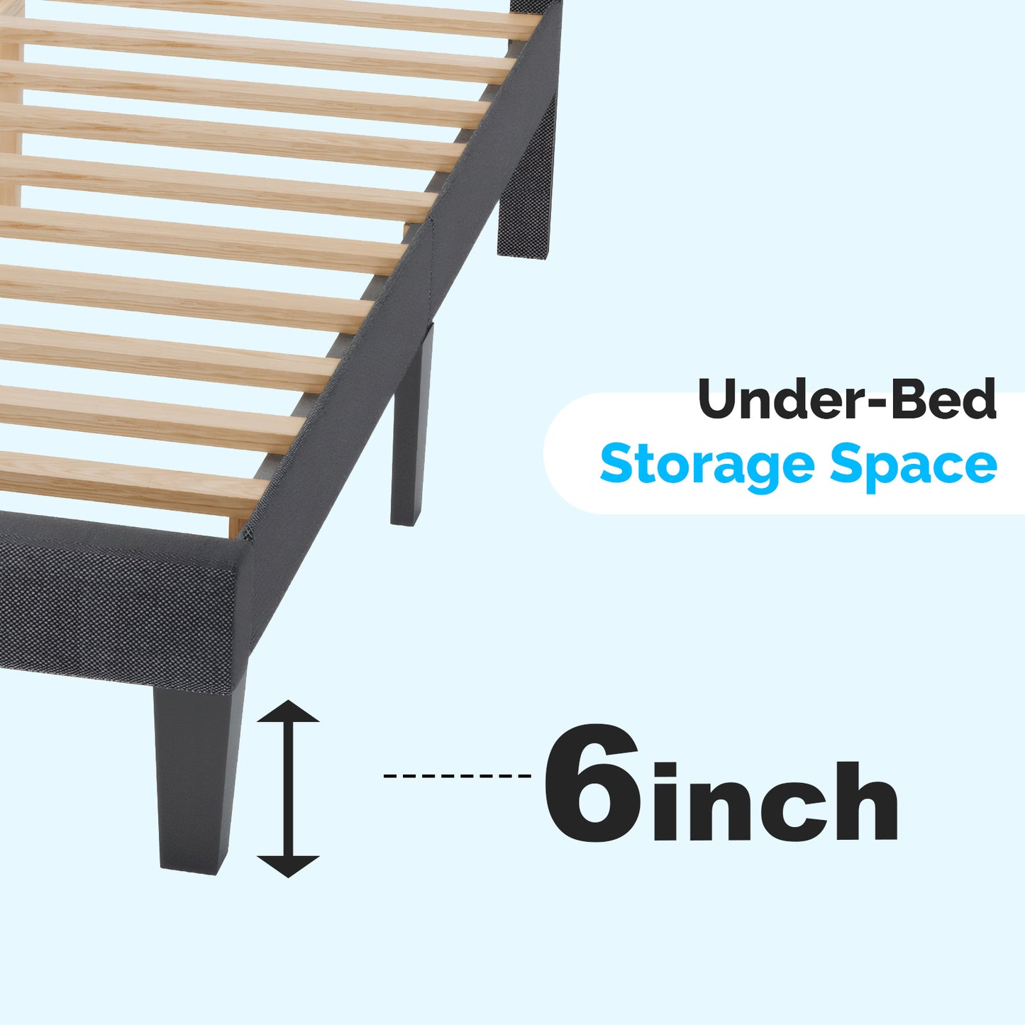 Queen Bed with Adjustable Headboard, LEGAHOME Queen Size Linen Upholstered Platform Bed Frame with 800lbs Support, No Box Spring Needed, Wood Slat Support, Noise Free, Gray