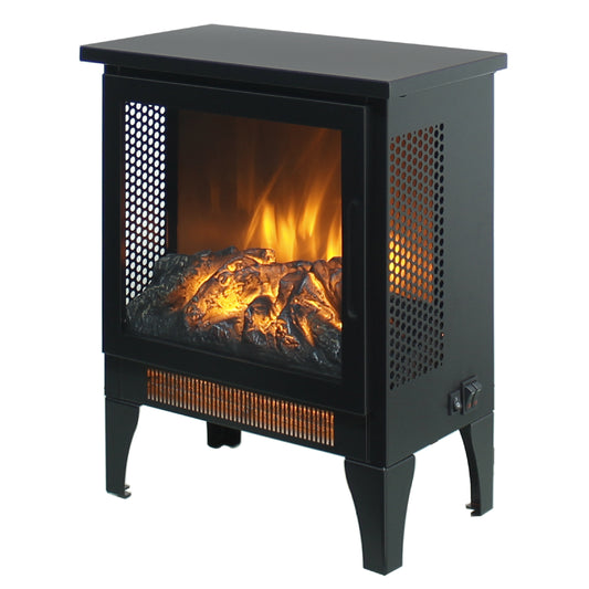 Electric Fireplace Stove Heater, Legahome 16'' Freestanding Fireplace Heater, 3D Realistic Flame Effects, Adjustable Brightness and Heating Mode, Overheat Protection, CSA Certified