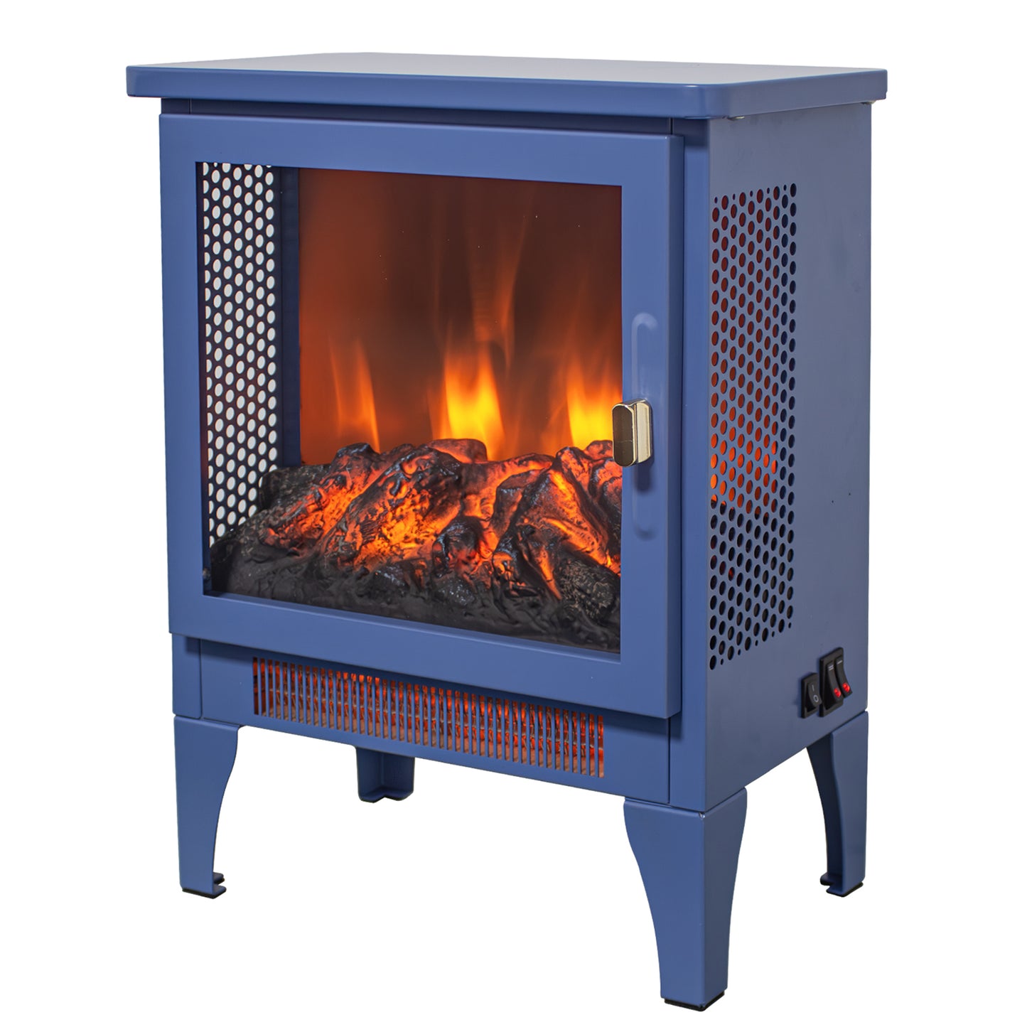 Electric Fireplace Stove Heater, Legahome 16'' Freestanding Fireplace Heater, 3D Realistic Flame Effects, Adjustable Brightness and Heating Mode, Overheat Protection, CSA Certified