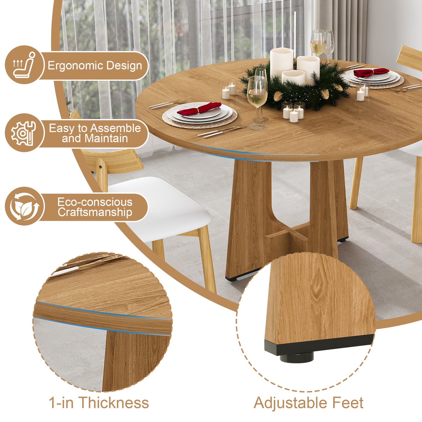 LEGAHOME 47.24” Dining Table for 4-6