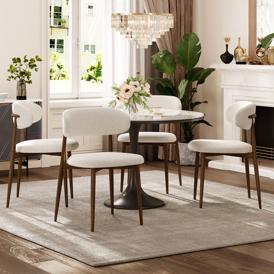 LEGAHOME Beige Dining Chairs Set of 4