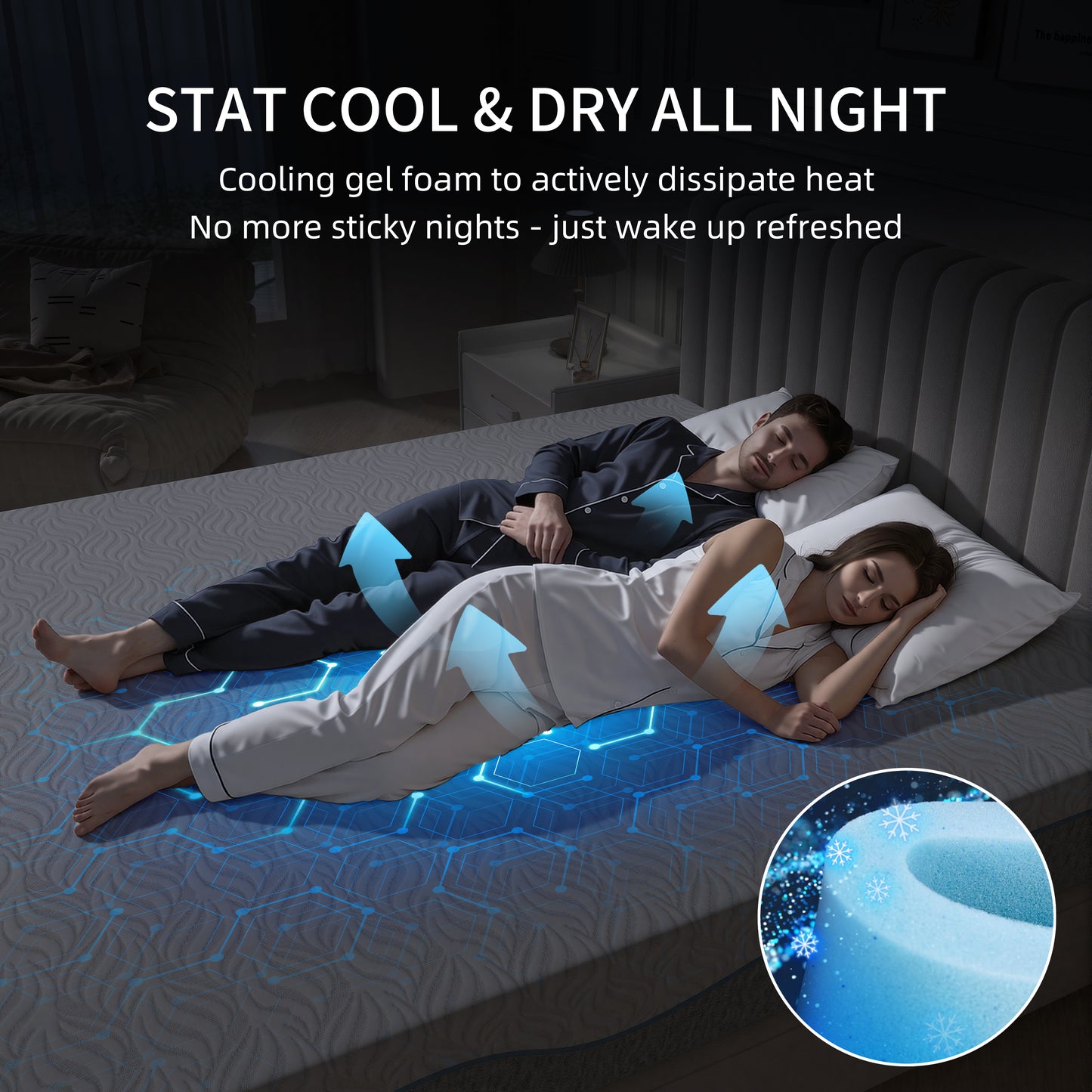 Queen Foam Mattress in a Box 8in, Legahome Medium Firm Memory Foam Mattress with Edge Support & Pressure Relief, Motion Isolation, CertiPUR-US Cooling Gel Mattress for Bedroom, White & Gray