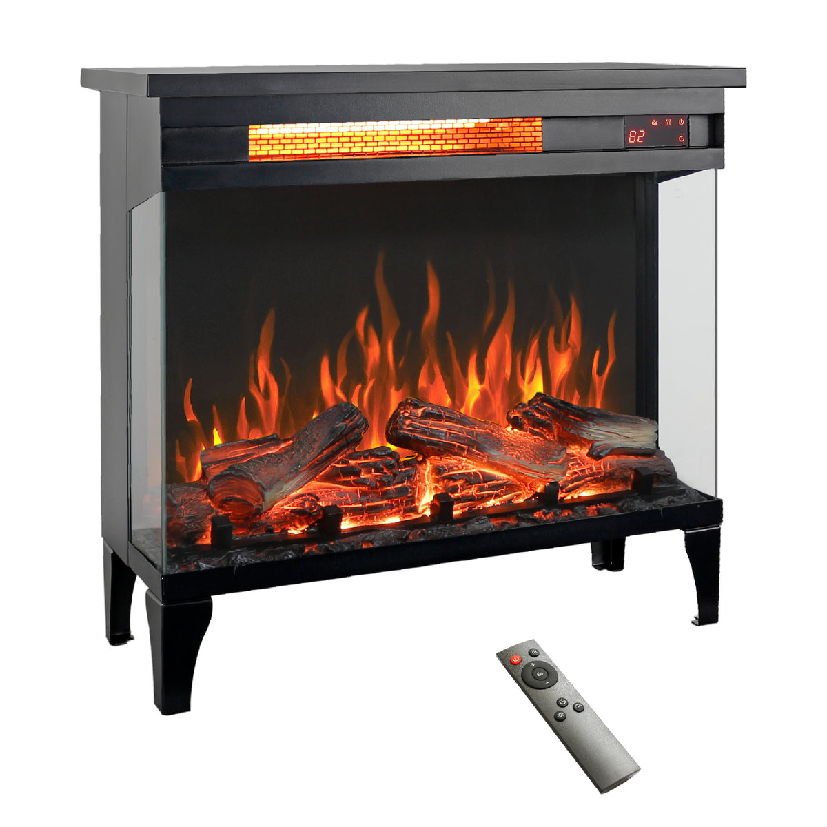 Electric Fireplace Heater, LEGAHOME 21 in Freestanding Fireplace Stove Heater with Remote Control, 3D Flame Effect, Cool Touch Exterior, Overheating Protection, Faux Fireplace Space Heater, 1400W