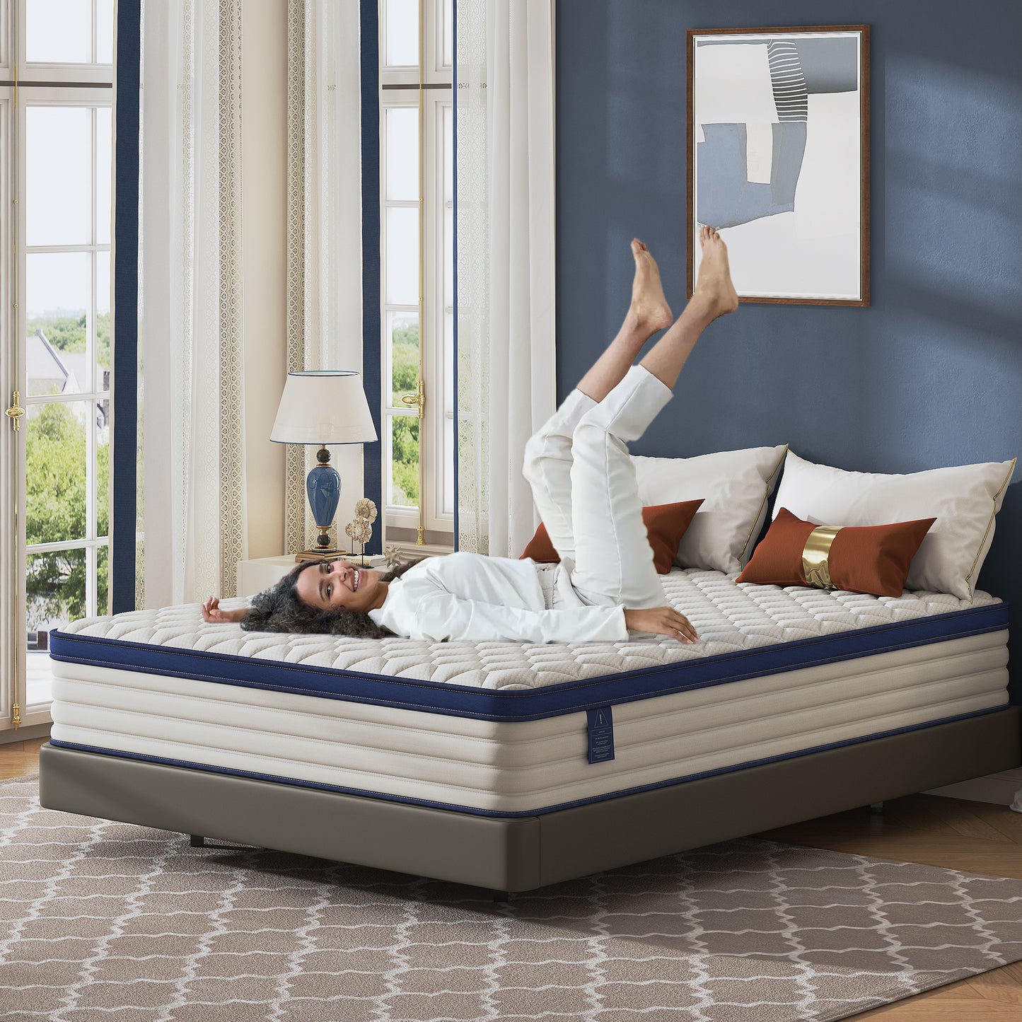12in Hybrid Mattress in a Box, LEGAHOME Queen Size Gel Memory Foam Mattress with Individually Pocketed Coils, Cooling Queen Mattress for Adults Kids, Medium Firm, Pressure Relief, CertiPUR-US