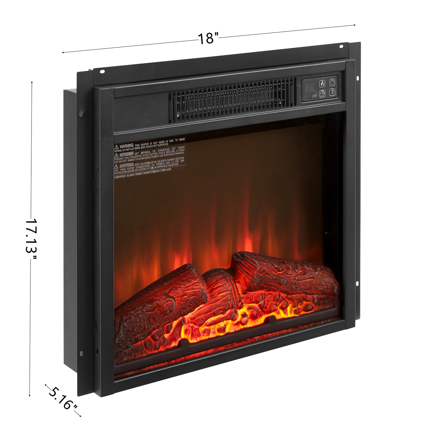 Electric Fireplace Insert, Wall Recessed Electric Fireplace, Legahome Fireplace Heater with Log Set Realistic Flame, Remote Control, Adjustable Flame and Temperature, Overheat Protection, 1400W