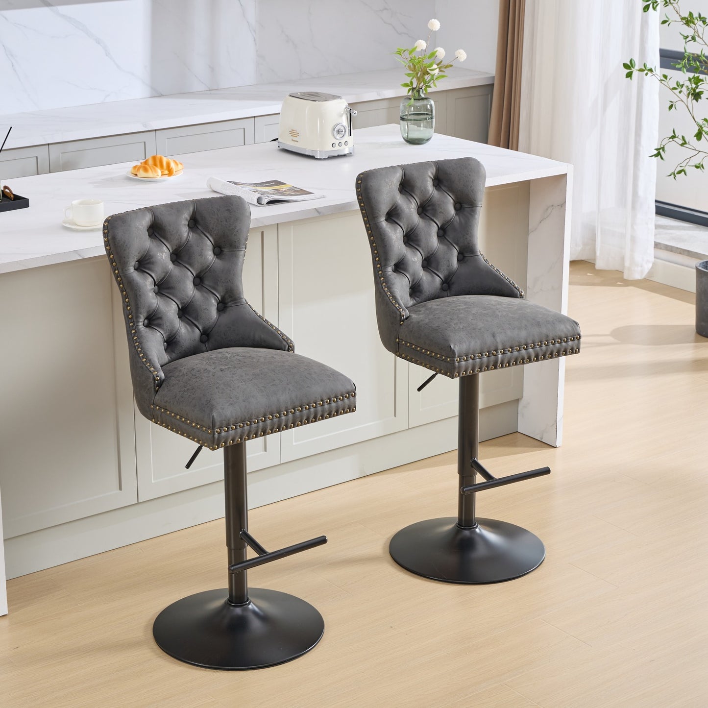 LEGAHOME Adjustable Bar Stools Set of 2