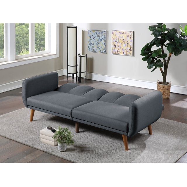 LegaHome Sofa Bed for Living Room, LegaHome Modern Convertible Sofa Bed with Wood Legs, Mid-century Futon Couch Sofa Bed Sleeper Bed, Soft Linen Lounge Recliner Sofa, Contemporary Living Room Furniture, A6173