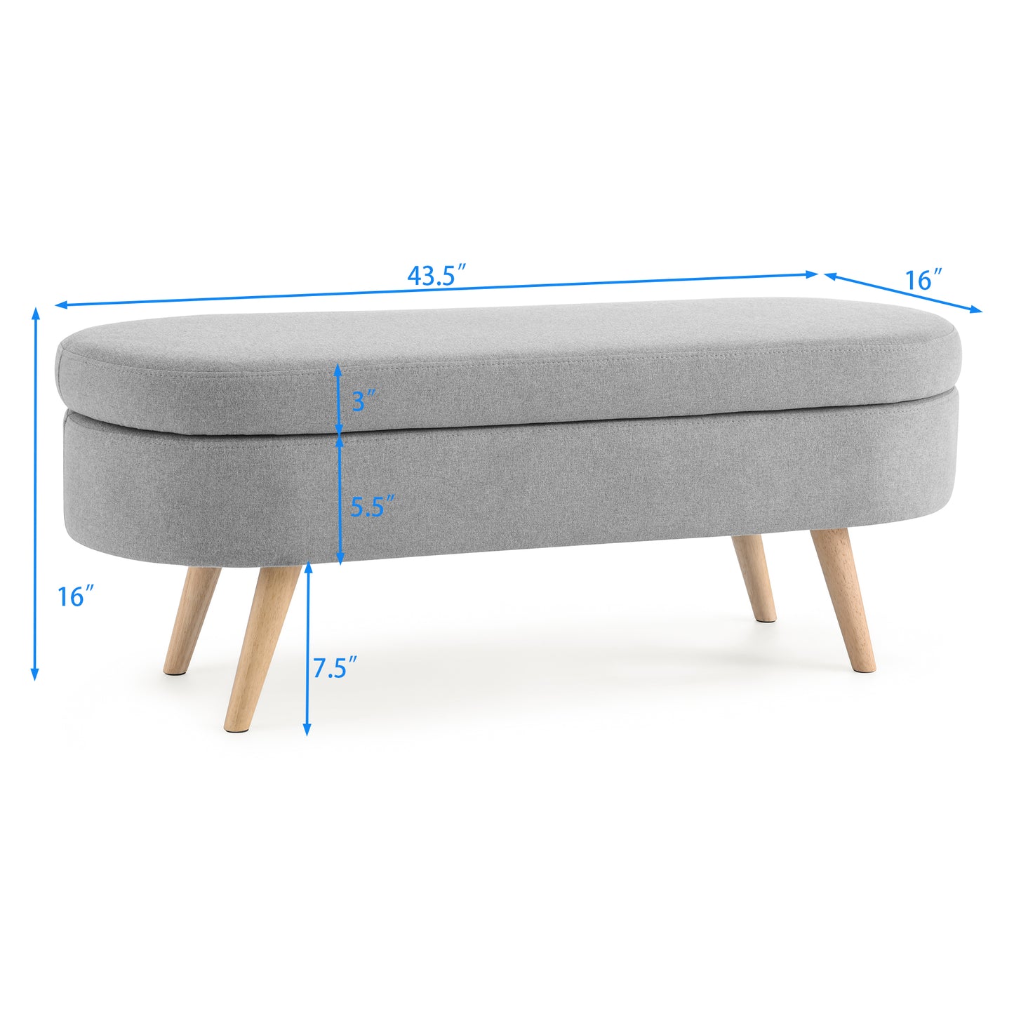 LEGAHOME Oval Ottoman with Storage