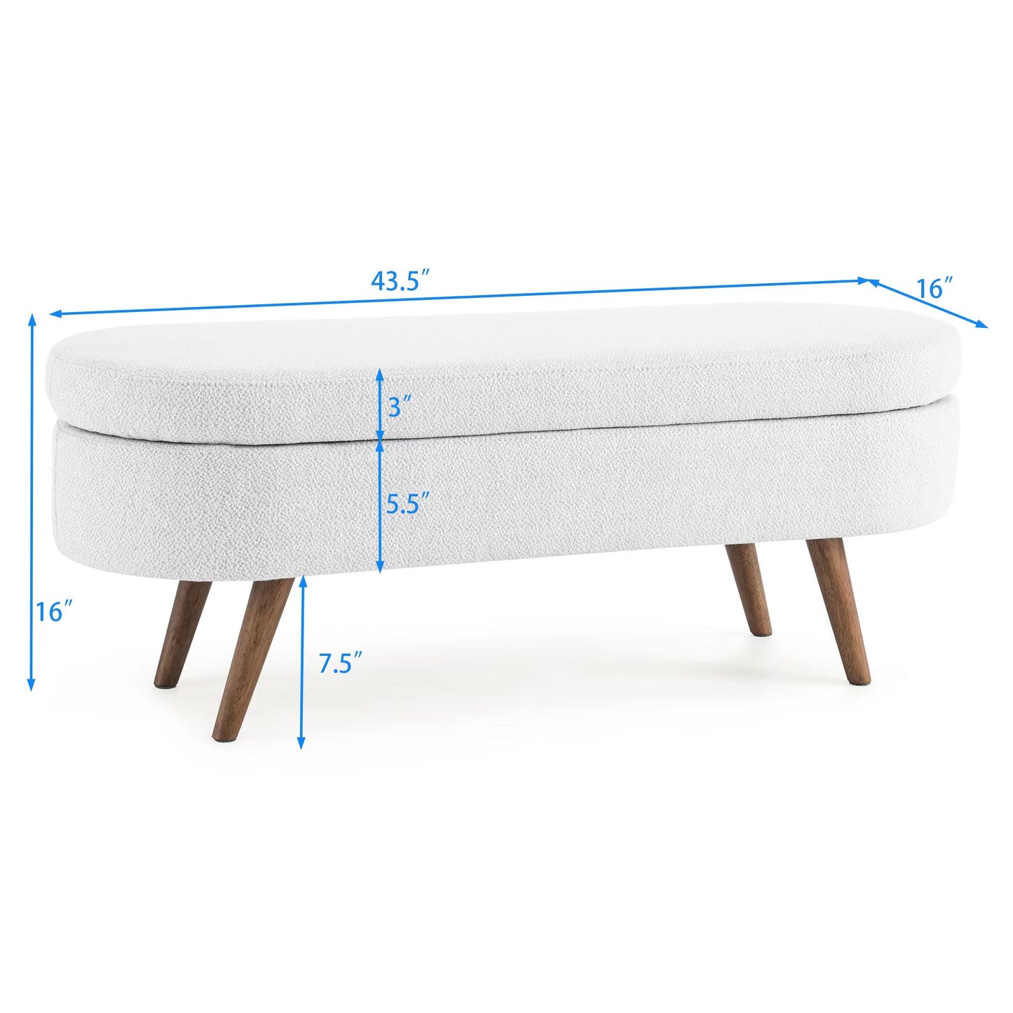 LEGAHOME Oval Ottoman with Storage
