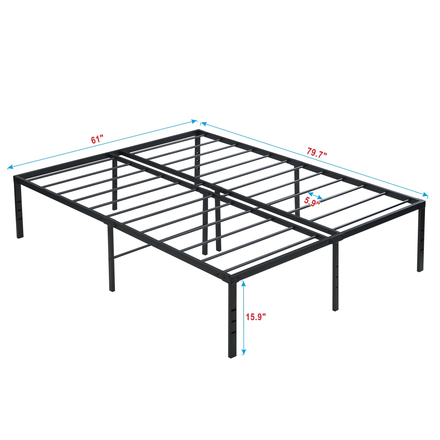 18in Full Bed Frames, LEGAHOME Heavy Duty Full Size Metal Platform Bed Frame, Full Bed No Box Spring Needed with Adjustable Height, Full