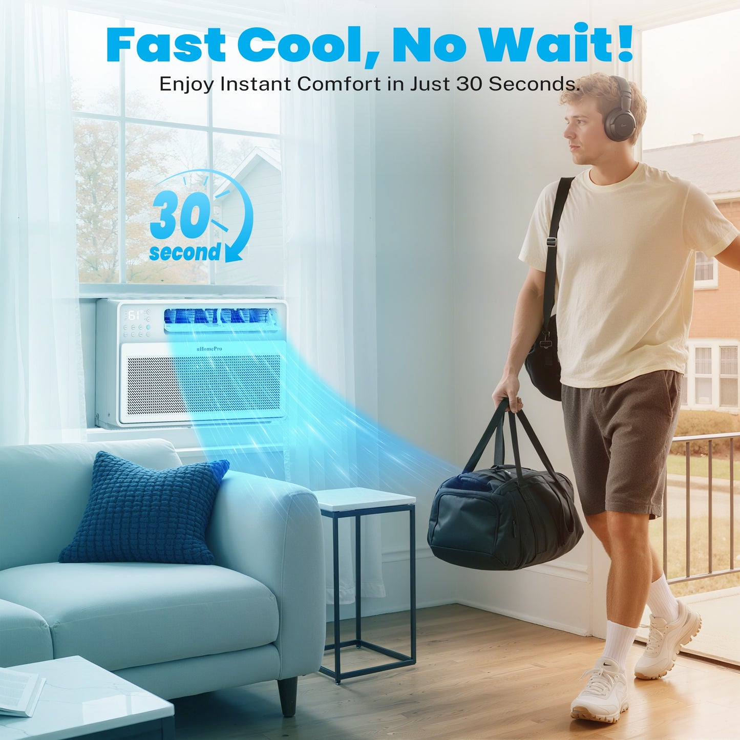 10000 BTU Window Air Conditioner with Wifi, Ultra Quiet Smart Inverter Window AC Units Cools up to 440 sq. ft, Up to 35% Energy Savings, Window Unit with Remote Control, 4 Modes(Auto, Cool, Dry, Fan)