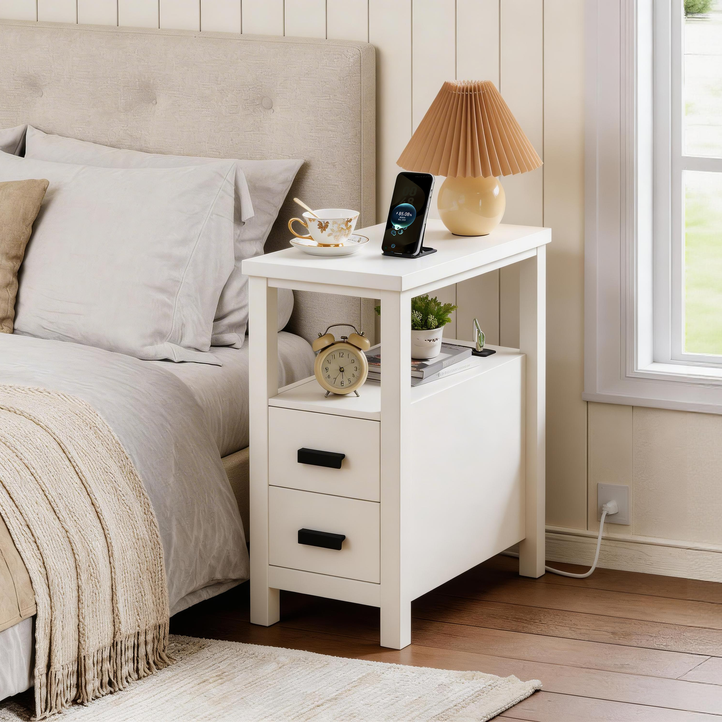 LEGAHOME Night Stand with 2 Drawers