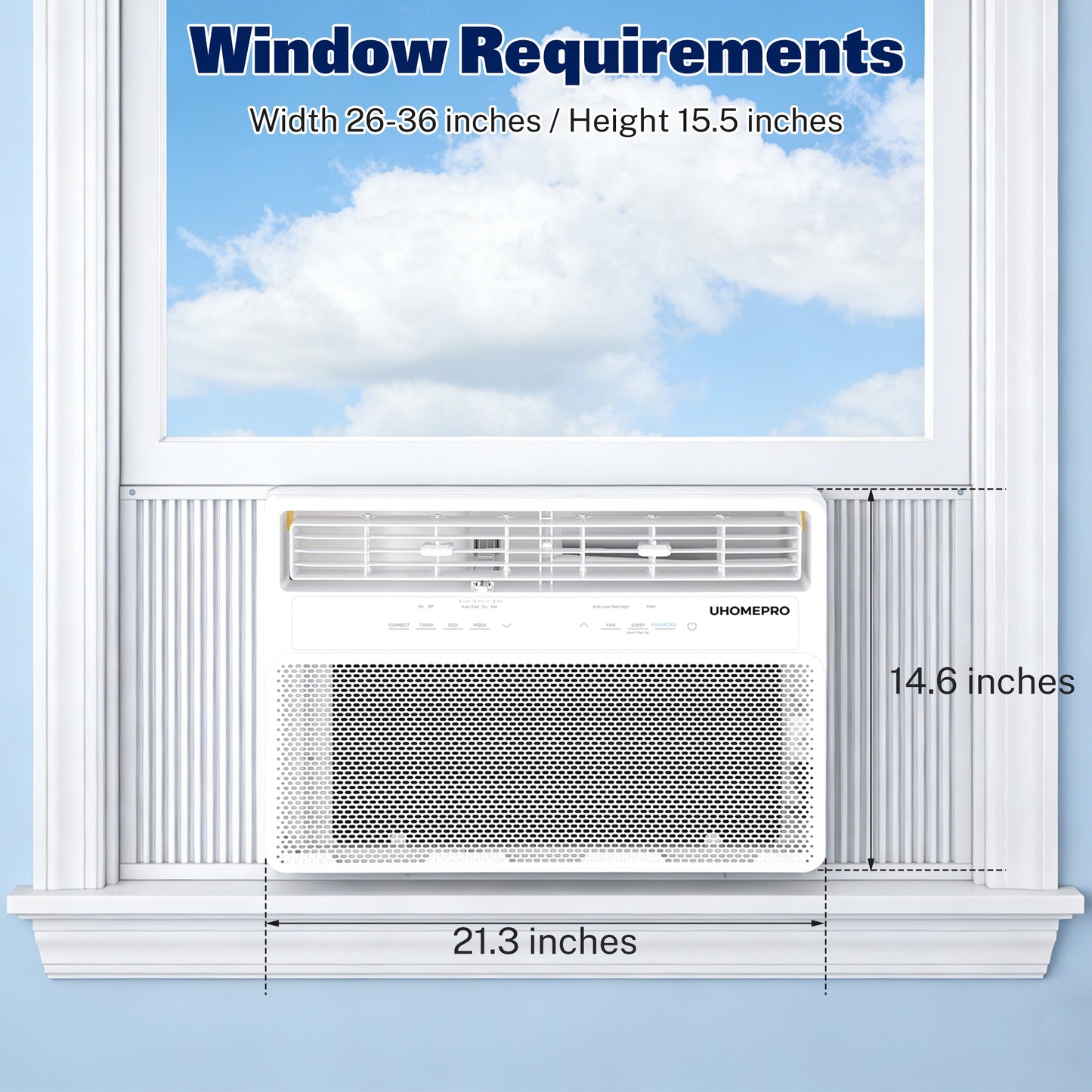 12000 BTU Window Air Conditioner with Wifi, Ultra Quiet Smart Inverter Window AC Units Cools up to 550 sq. ft, Up to 35% Energy Savings, Window Unit with Remote Control, 4 Modes(Auto, Cool, Dry, Fan)