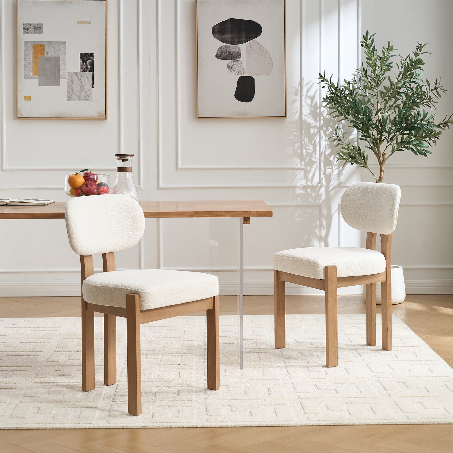 LEGAHOME Upholstered Dining Chairs Set of 2