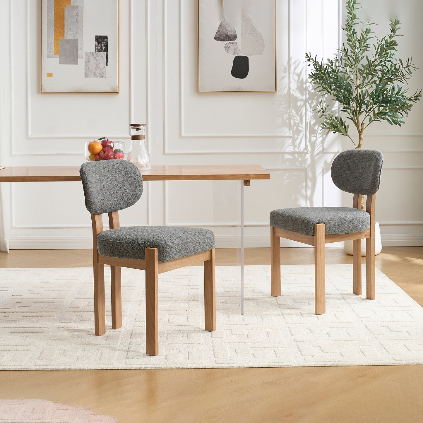 LEGAHOME Upholstered Dining Chairs Set of 2