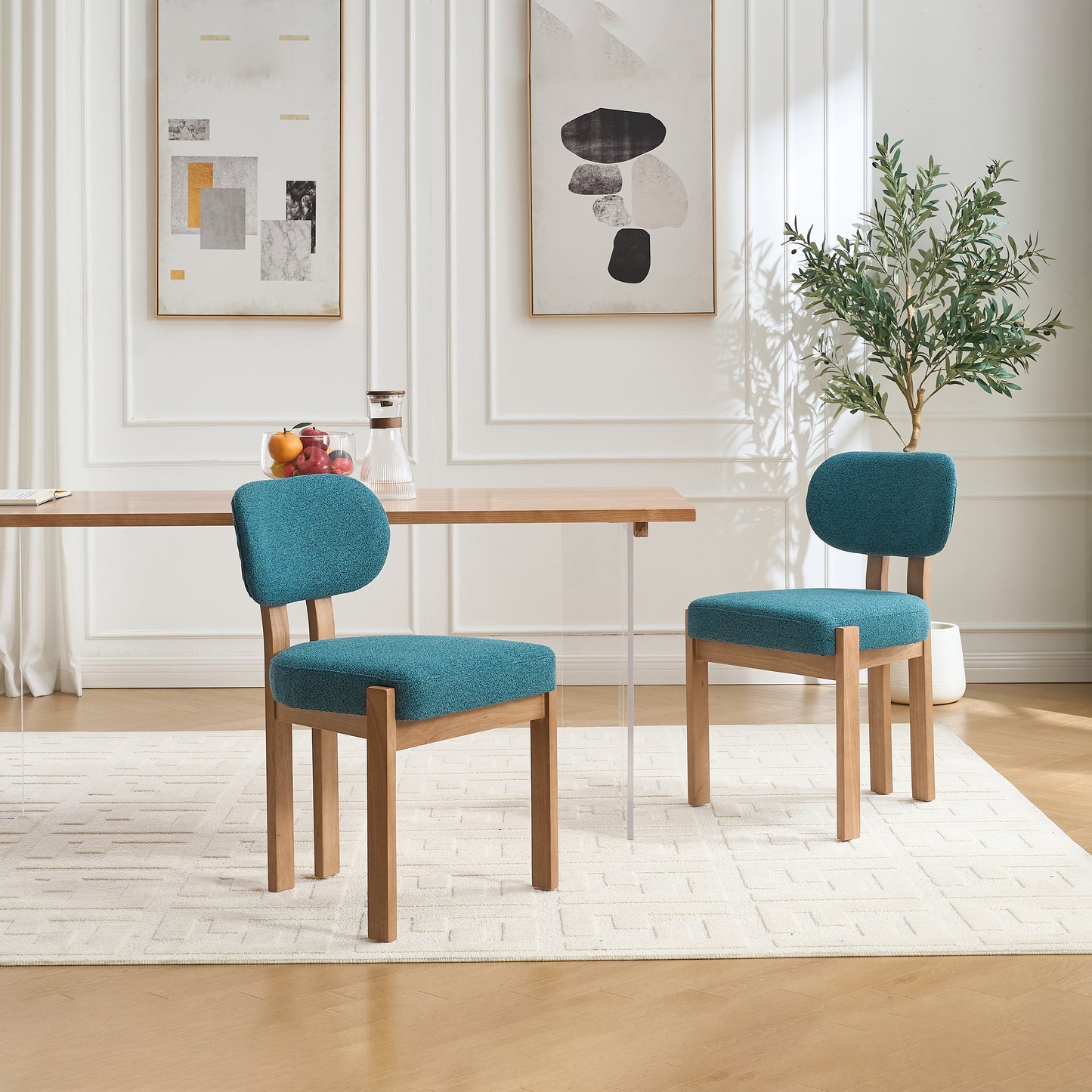 LEGAHOME Upholstered Dining Chairs Set of 2
