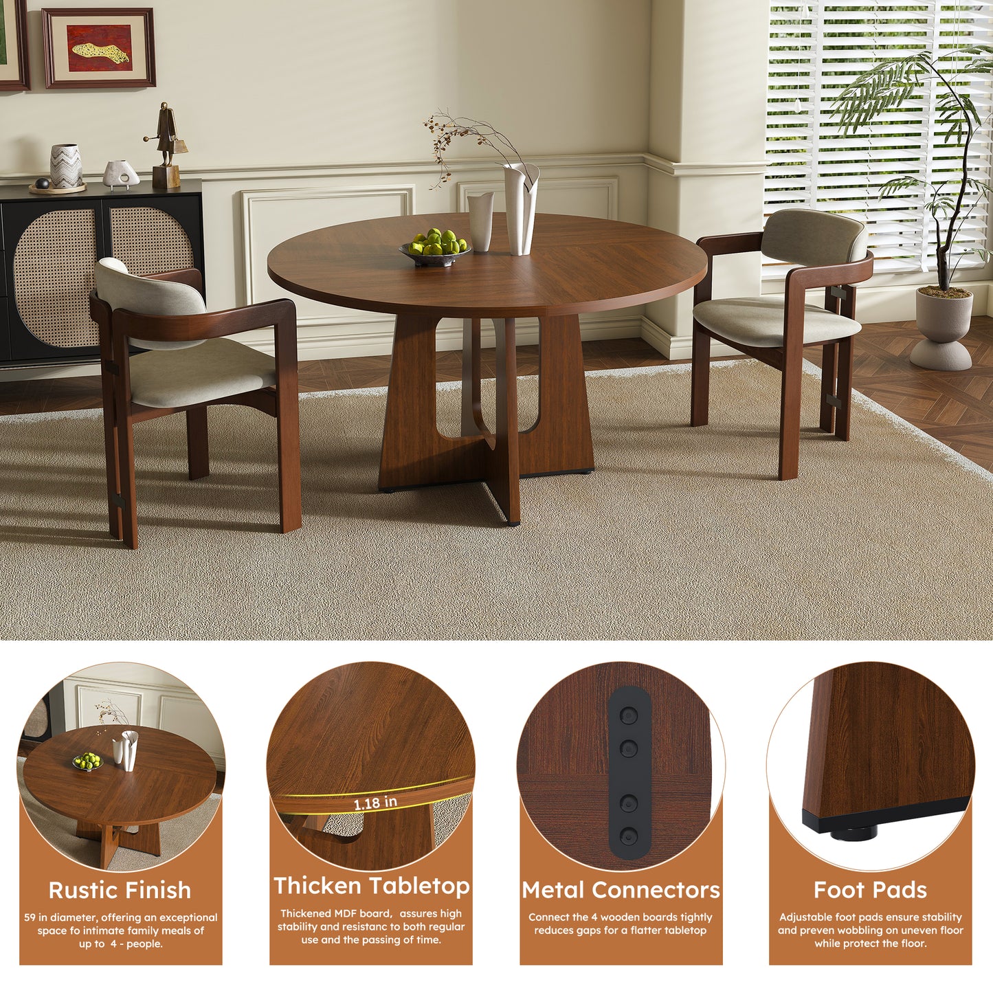 LEGAHOME 47.24” Dining Table for 4-6