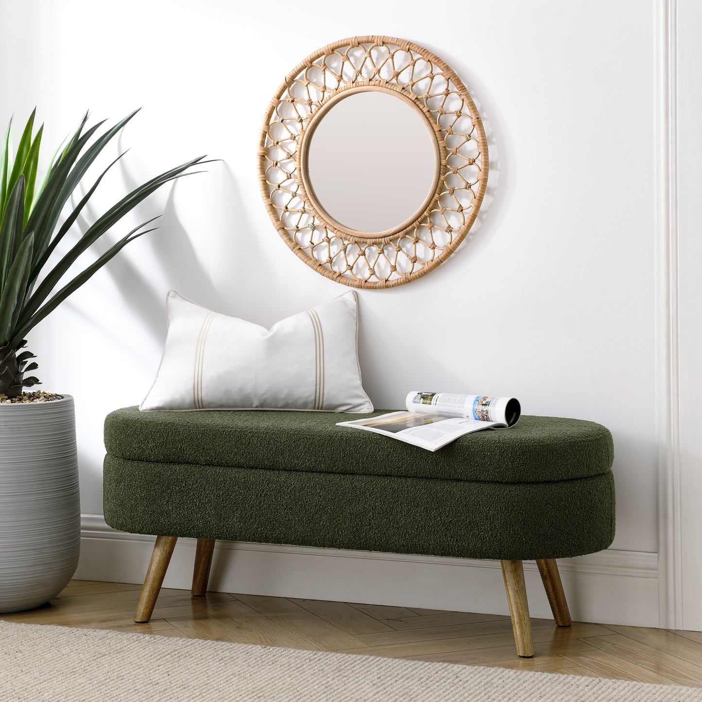 LEGAHOME Oval Ottoman with Storage