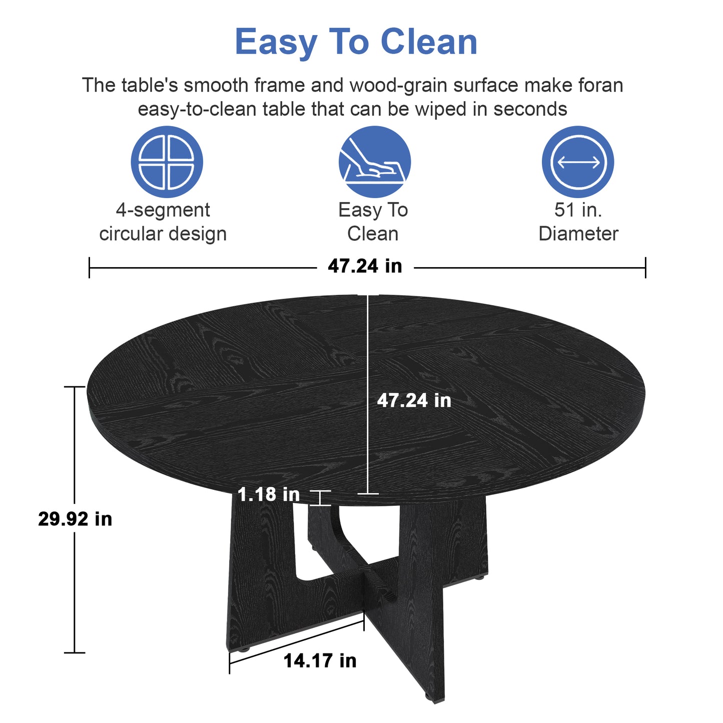 LEGAHOME 47.24” Dining Table for 4-6