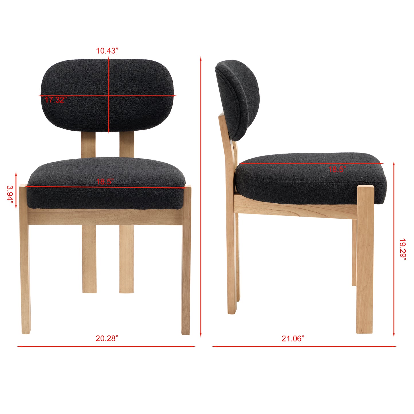 LEGAHOME Upholstered Dining Chairs Set of 2