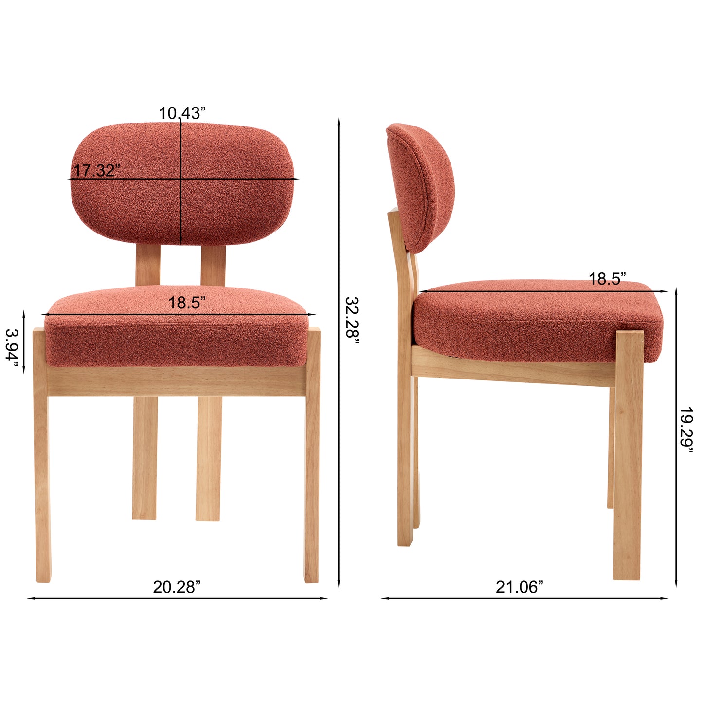 LEGAHOME Upholstered Dining Chairs Set of 2