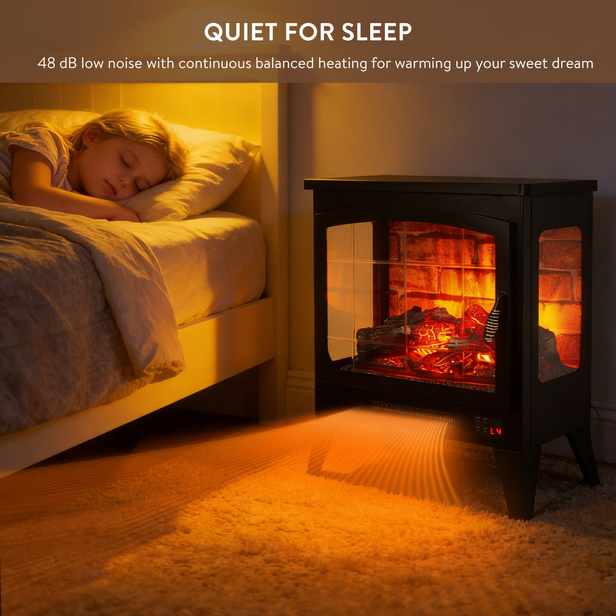 Electric Fireplace Heater, LEGAHOME 21 in Freestanding Fireplace Stove Heater with Remote Control, 3D Flame Effect, Cool Touch Exterior, Overheating Protection, Faux Fireplace Space Heater, 1400W