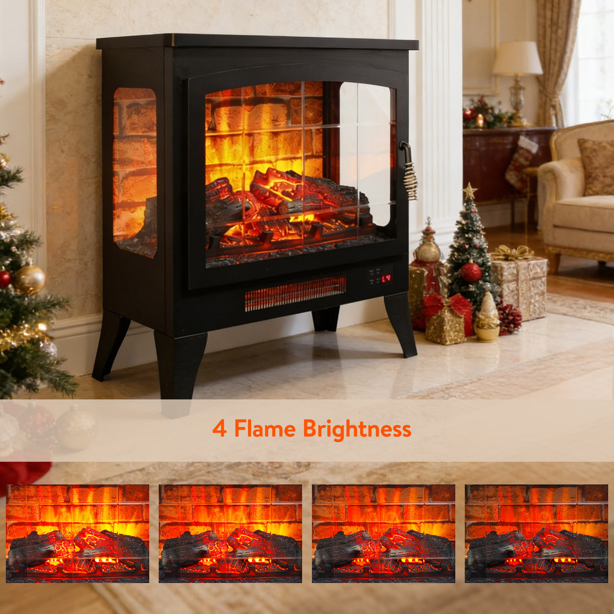 Electric Fireplace Heater, LEGAHOME 21 in Freestanding Fireplace Stove Heater with Remote Control, 3D Flame Effect, Cool Touch Exterior, Overheating Protection, Faux Fireplace Space Heater, 1400W