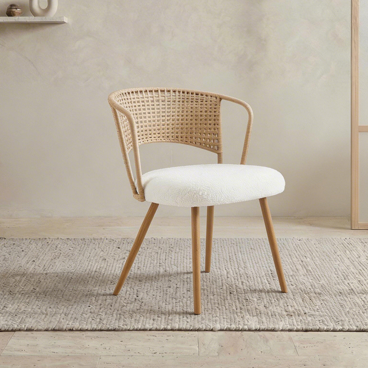 ining Chairs Set of 2, Farmhouse Rattan Dining Room Chairs, Wingback Upholstered Kitchen Chairs Set of 2 with Cane Back & Metal Legs