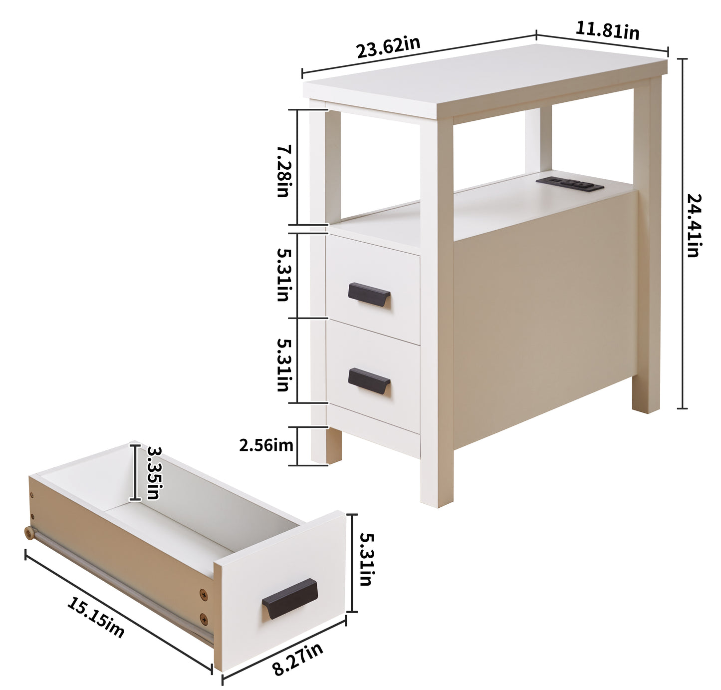 LEGAHOME Night Stand with 2 Drawers