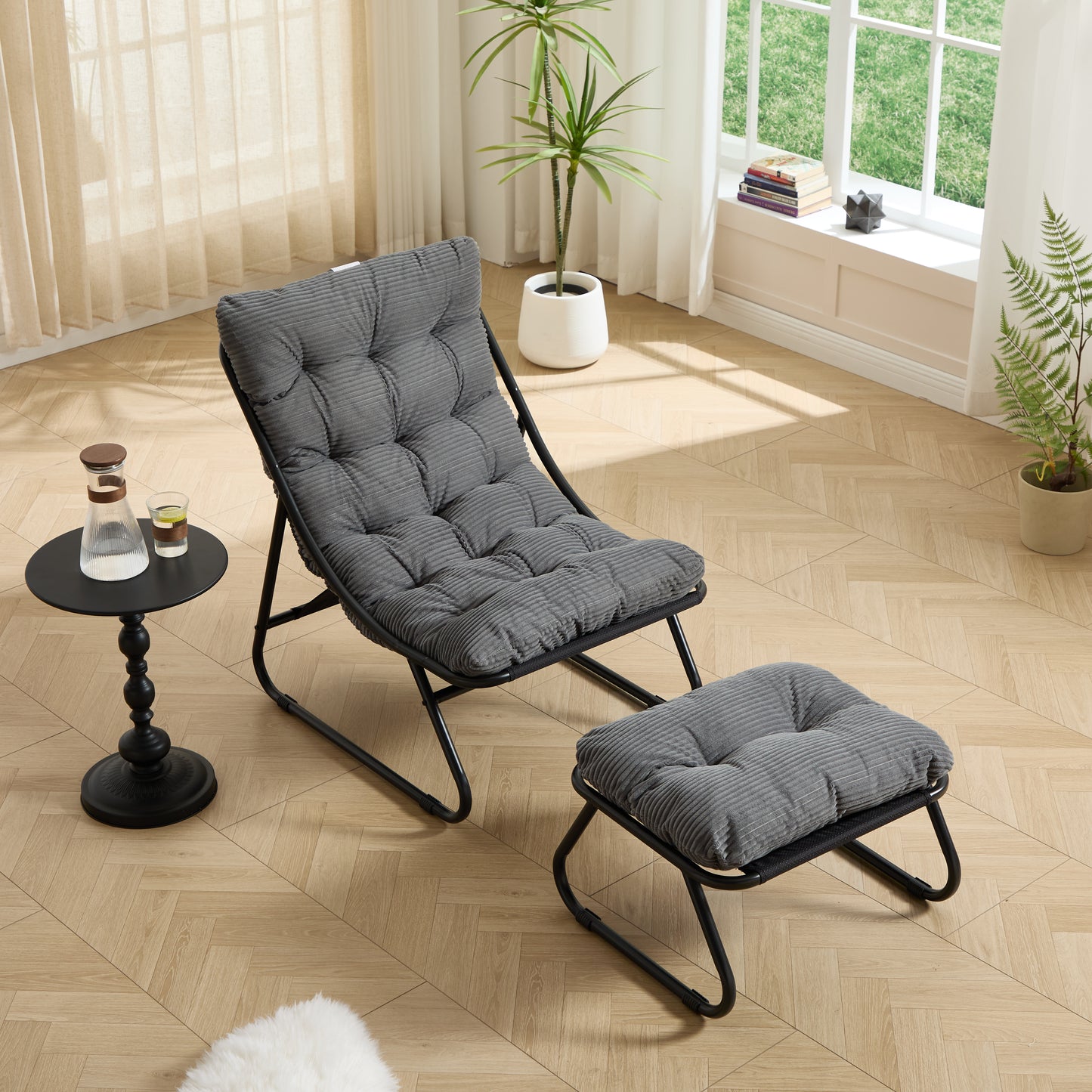 LEGAHOME Indoor Lounge Chair with Ottoman