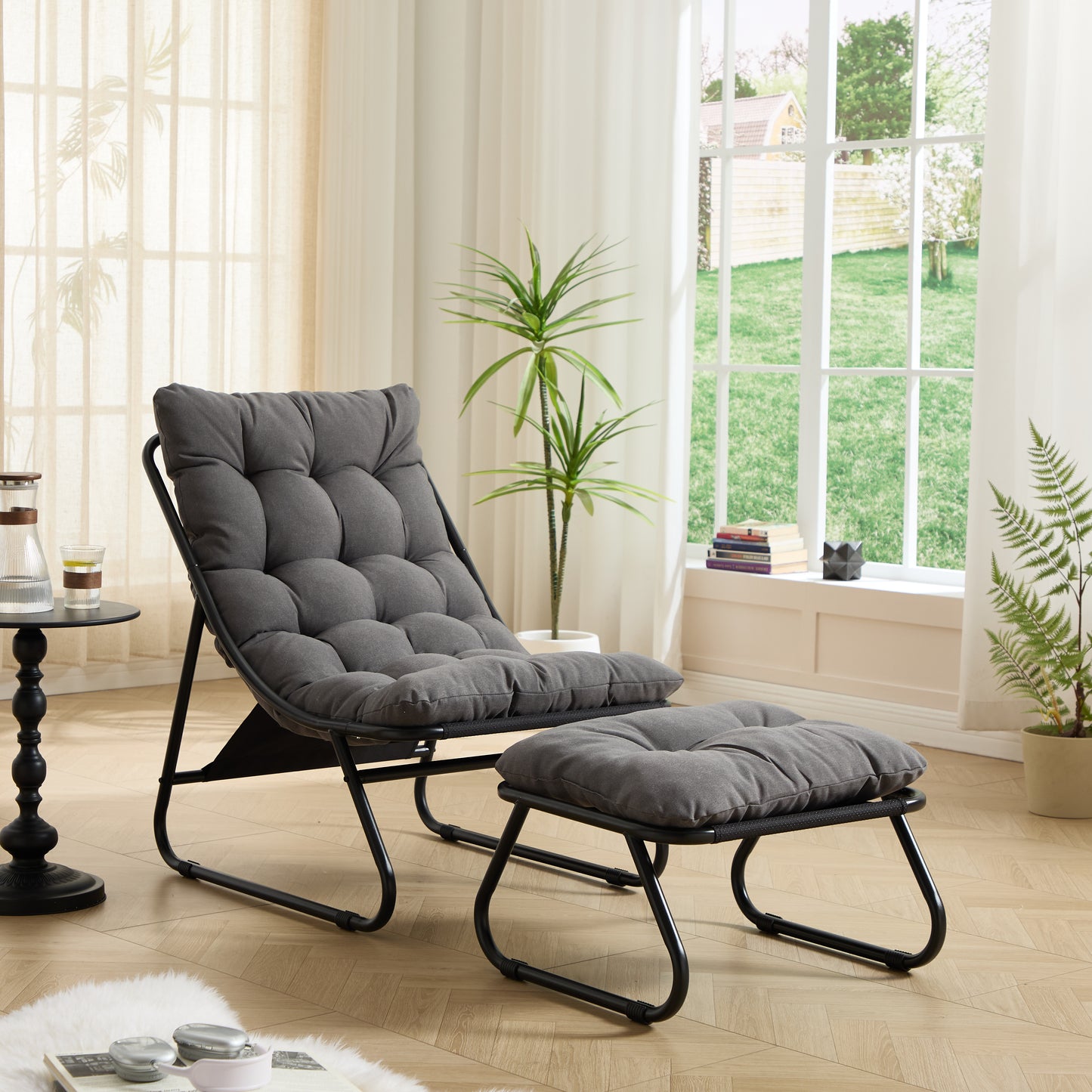 LEGAHOME Indoor Lounge Chair with Ottoman