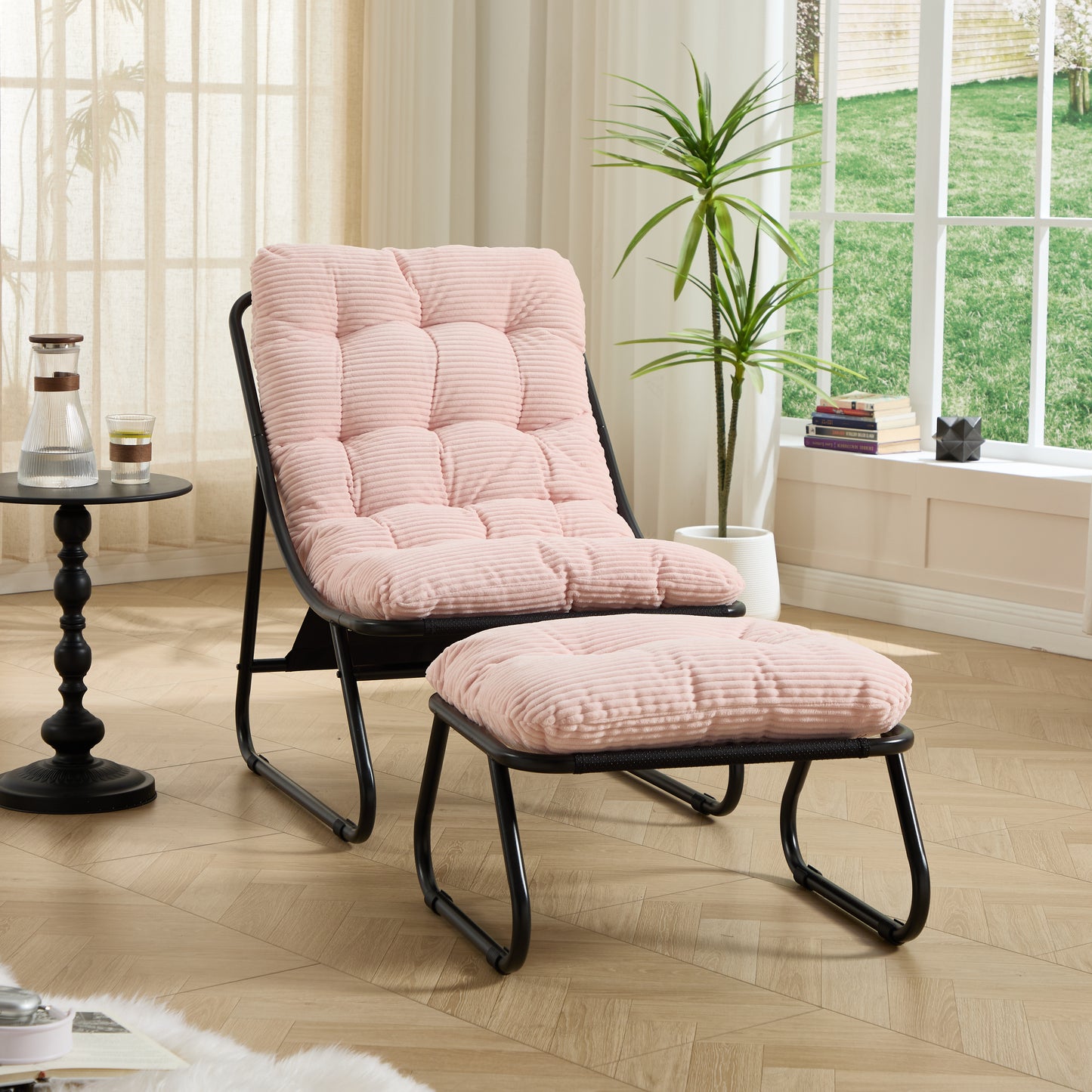 LEGAHOME Indoor Lounge Chair with Ottoman