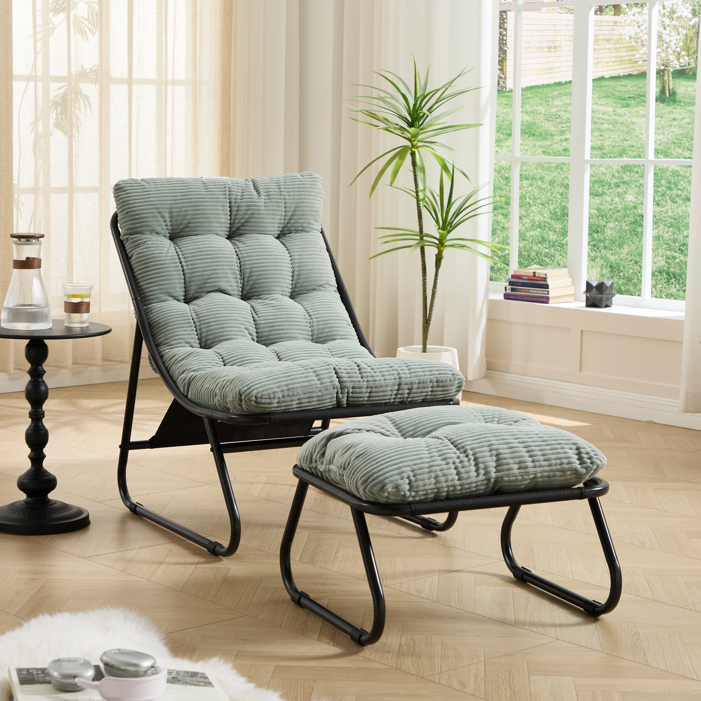 LEGAHOME Indoor Lounge Chair with Ottoman