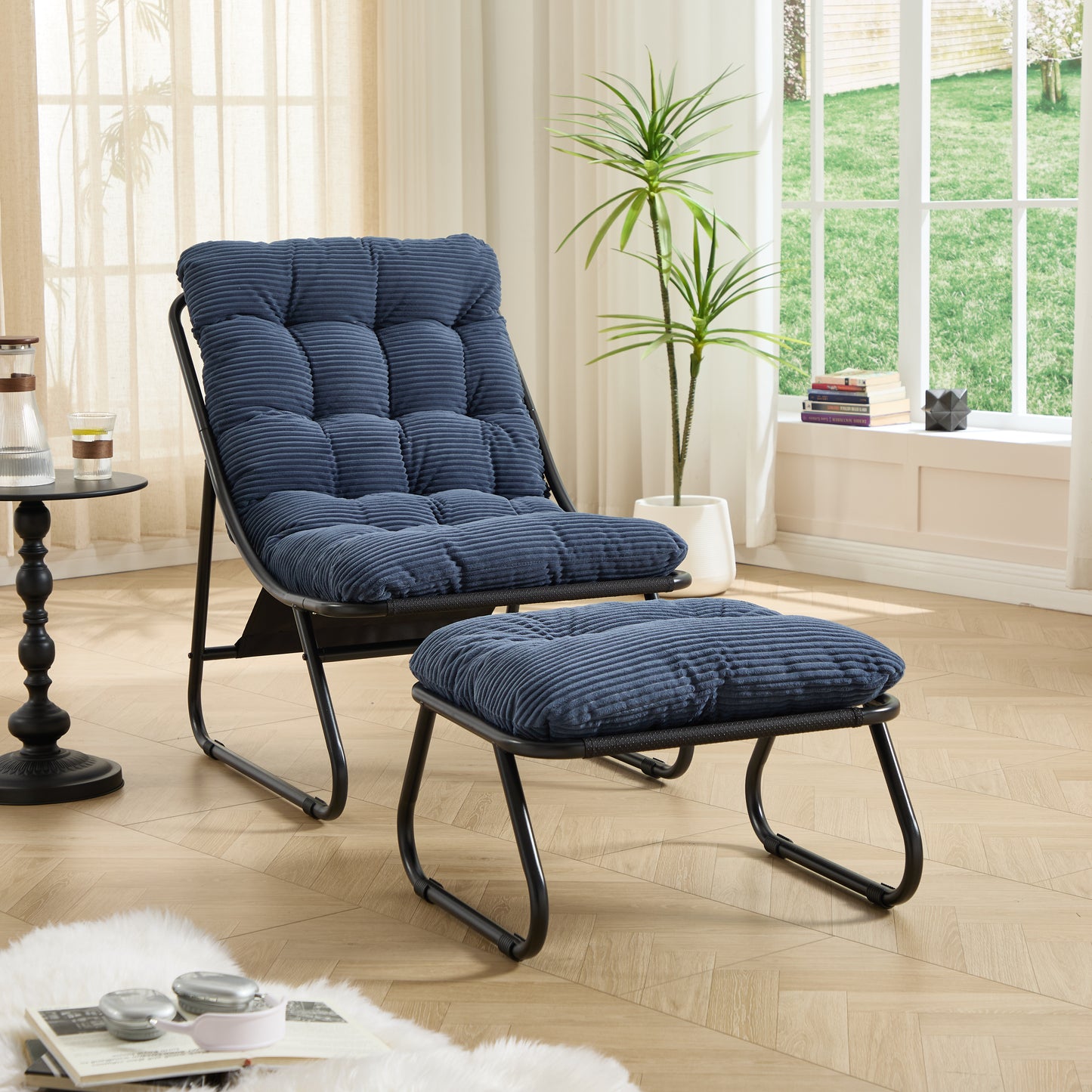LEGAHOME Indoor Lounge Chair with Ottoman