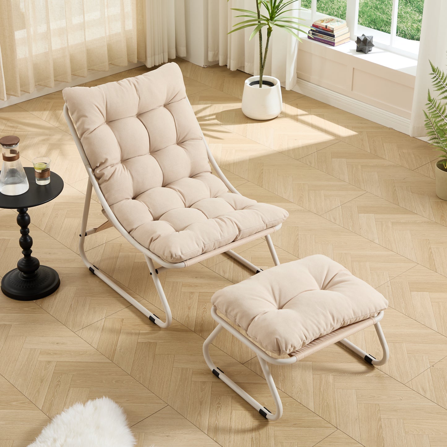 LEGAHOME Indoor Lounge Chair with Ottoman