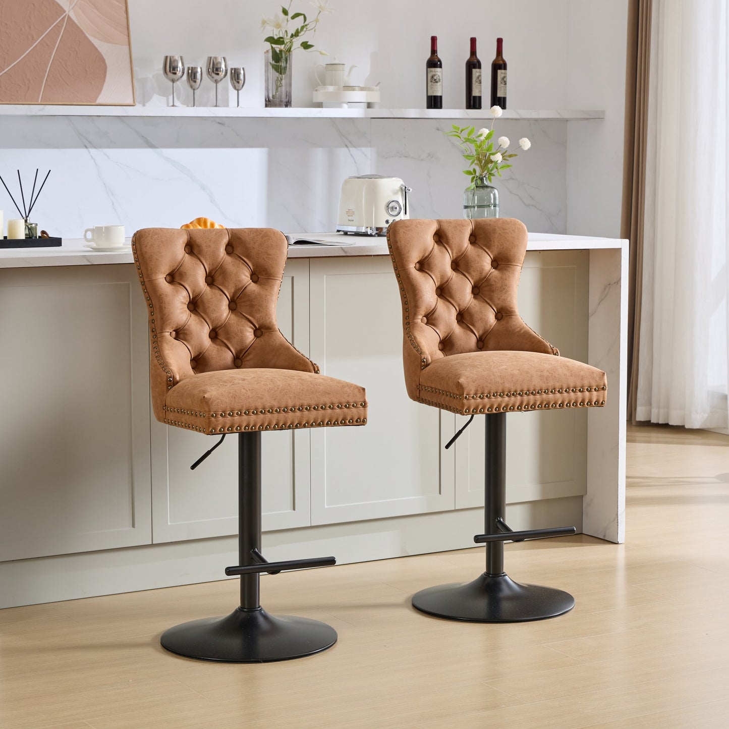 LEGAHOME Adjustable Bar Stools Set of 2