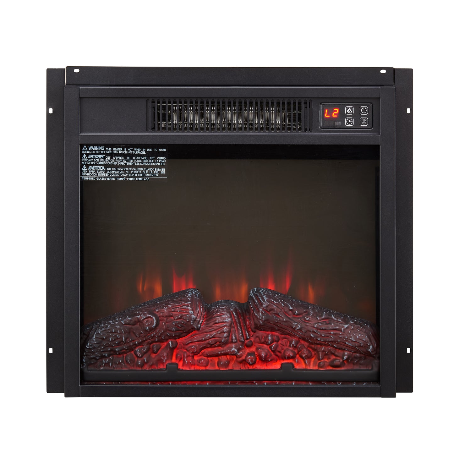 Electric Fireplace Insert, Wall Recessed Electric Fireplace, Legahome Fireplace Heater with Log Set Realistic Flame, Remote Control, Adjustable Flame and Temperature, Overheat Protection, 1400W